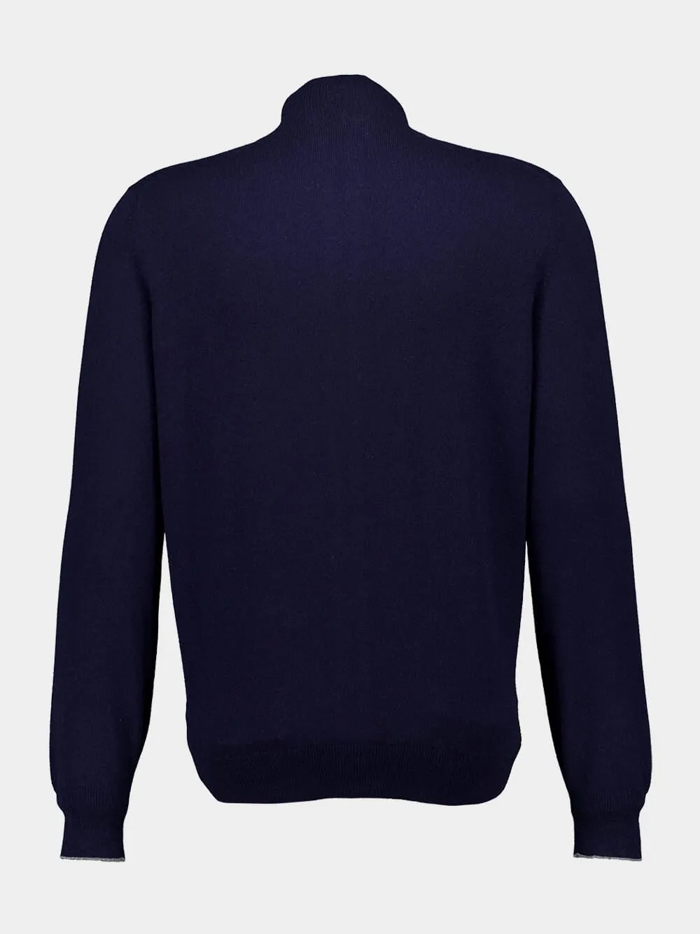 Navy Blue Cashmere Turtleneck Cardigan sold by Fashion Clinic product image thumbnail 2
