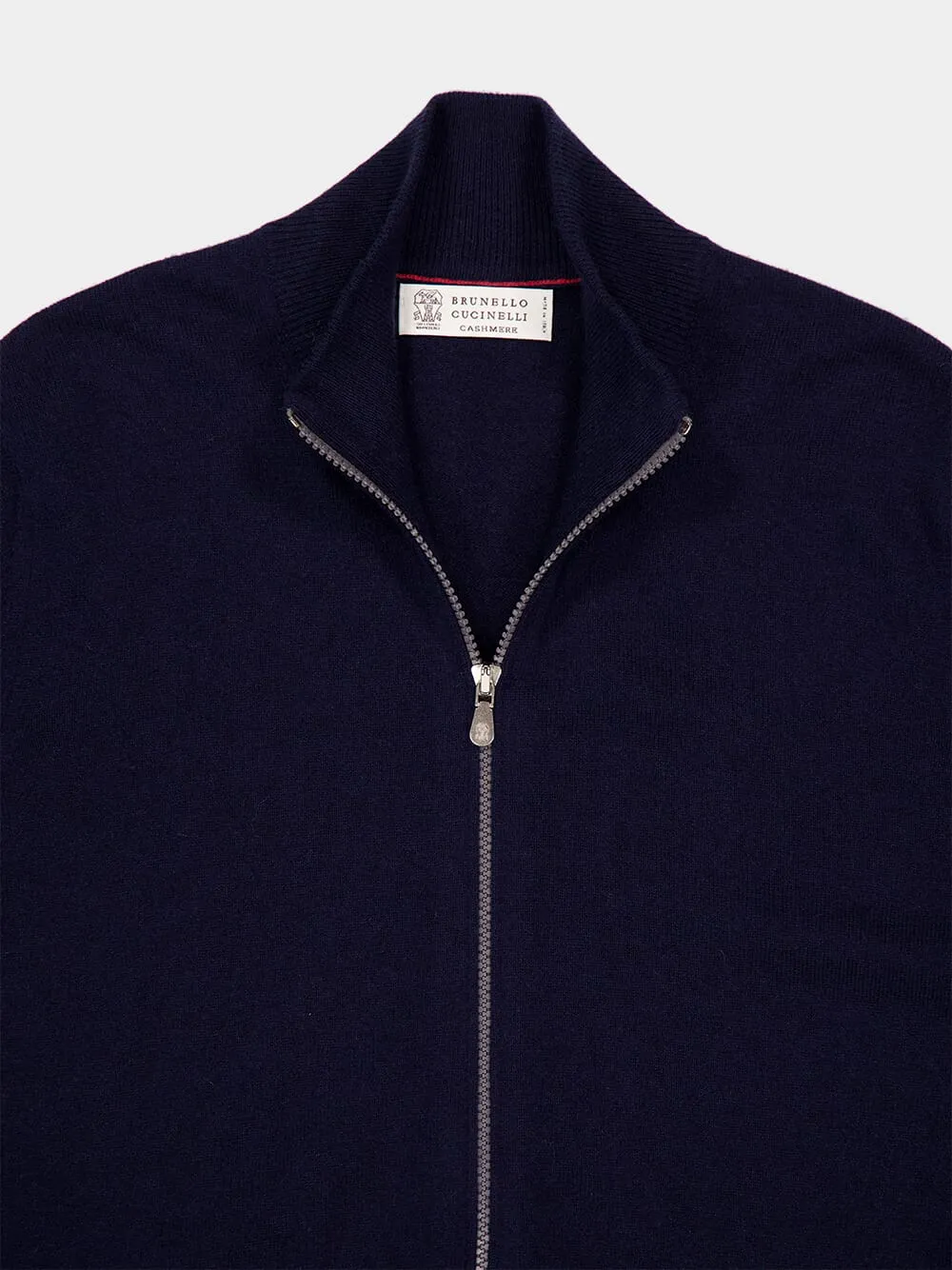 Navy Blue Cashmere Turtleneck Cardigan sold by Fashion Clinic product image thumbnail 3