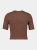 Brown Embroidered Cotton T-Shirt sold by Fashion Clinic