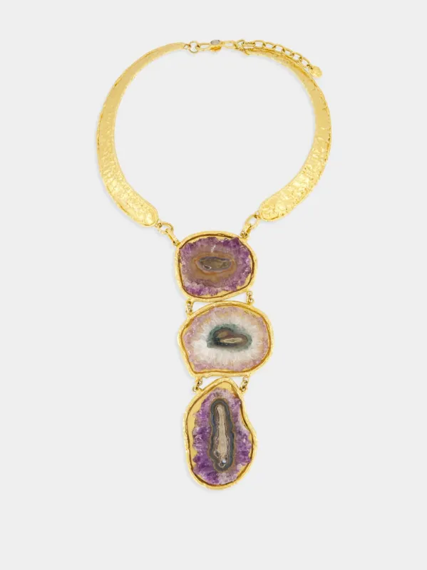 Stones Gold Necklace Pendant sold by Fashion Clinic