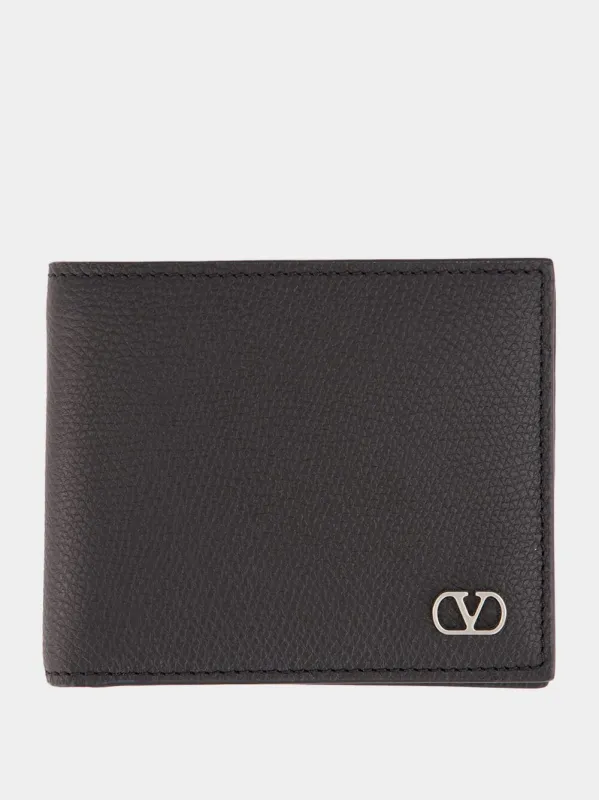 Black Calfskin Wallet with VLogo sold by Fashion Clinic