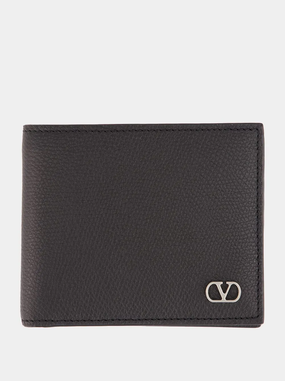 Black Calfskin Wallet with VLogo sold by Fashion Clinic
