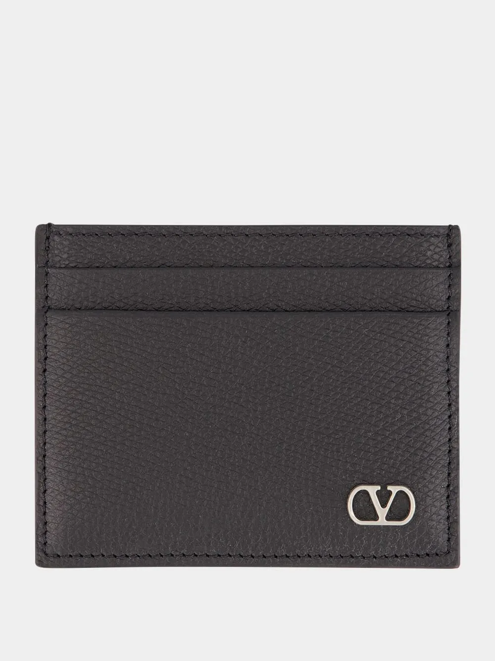 Black Calfskin Cardholder with VLogo sold by Fashion Clinic