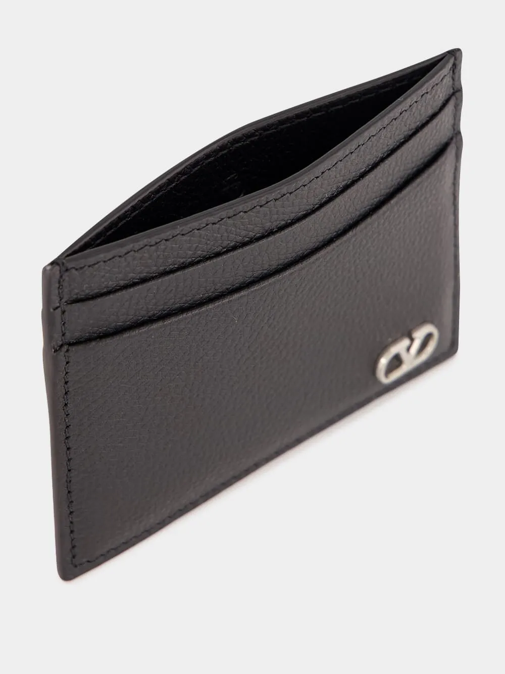 Black Calfskin Cardholder with VLogo sold by Fashion Clinic product image thumbnail 3