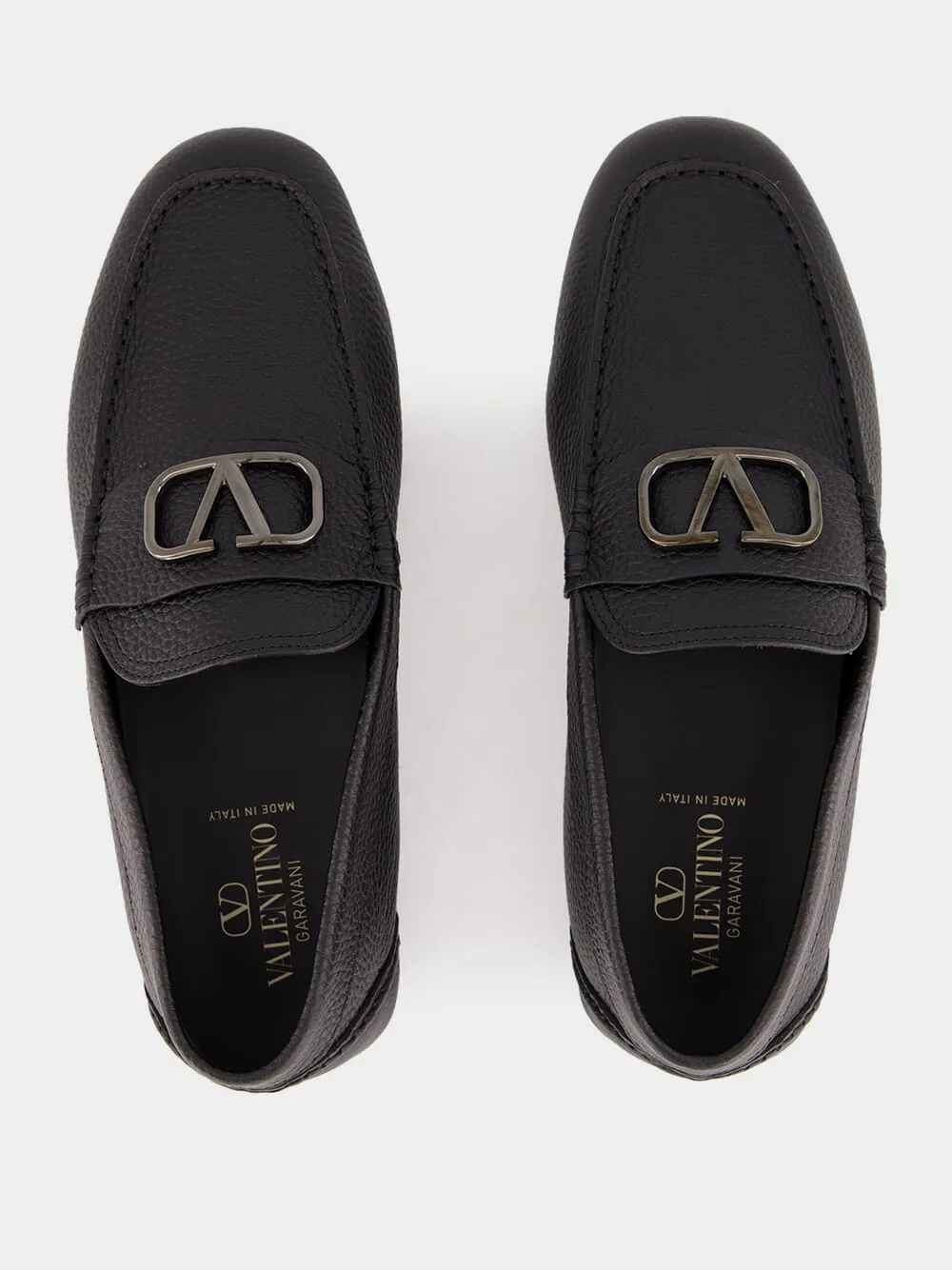 Black Leather Loafers with Logo sold by Fashion Clinic product image thumbnail 4