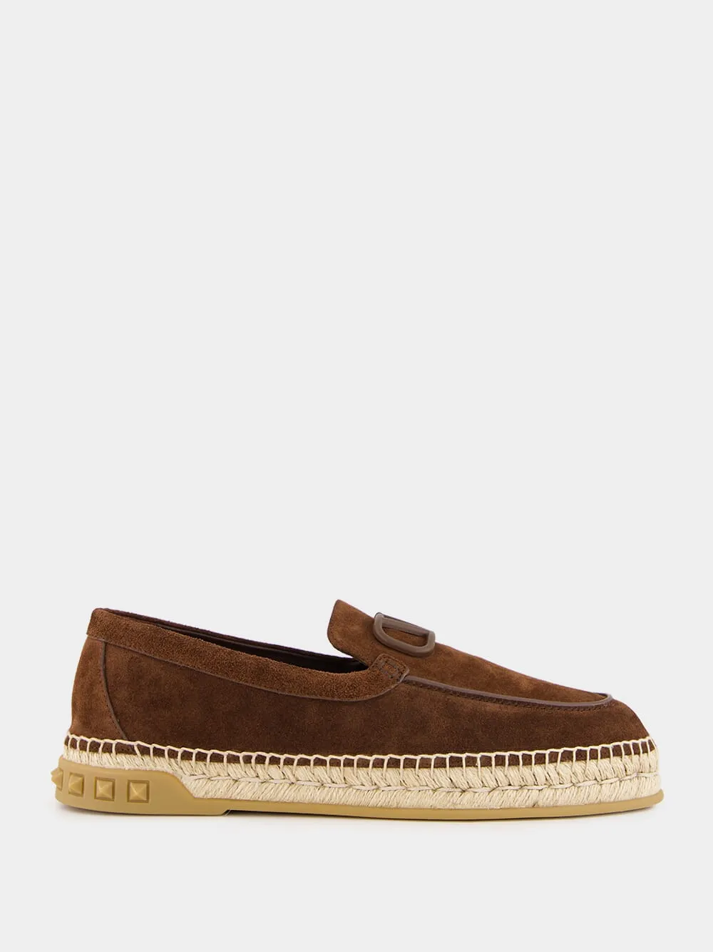 Fondant Brown Leisure Flows Espadrilles in Leather sold by Fashion Clinic