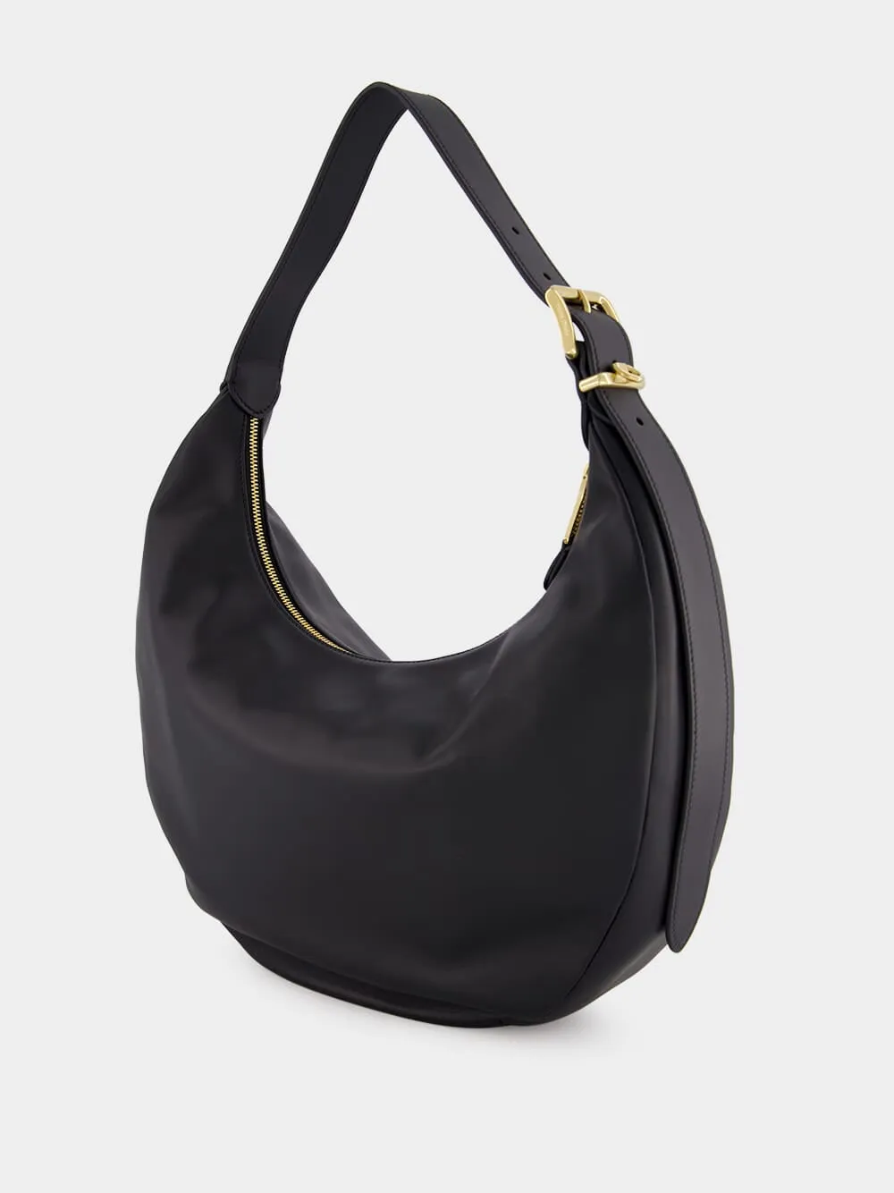 Black Leather Hobo Bag sold by Fashion Clinic product image thumbnail 4