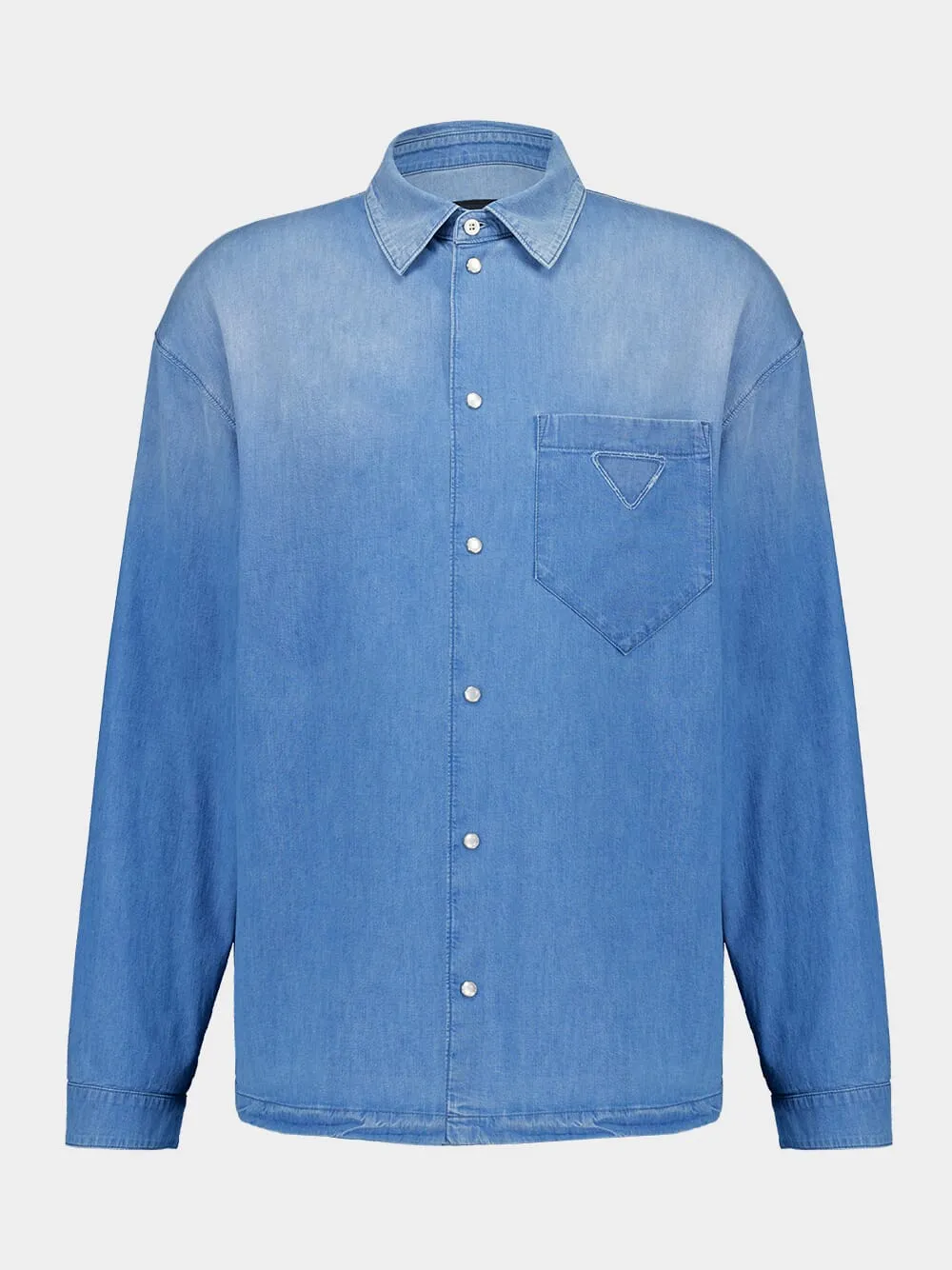 Light Blue Denim Shirt with Mother-of-Pearl Buttons sold by Fashion Clinic