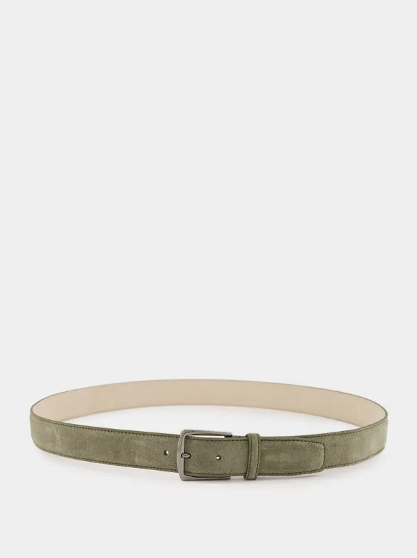 Pistachio Suede Leather Belt sold by Fashion Clinic