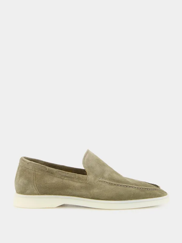 Pistachio Suede Yacht Loafers sold by Fashion Clinic