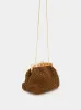 Woven Brown Suede Clutch Bag sold by Fashion Clinic