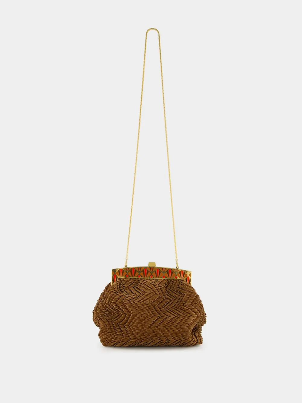Woven Brown Suede Clutch Bag sold by Fashion Clinic product image thumbnail 2