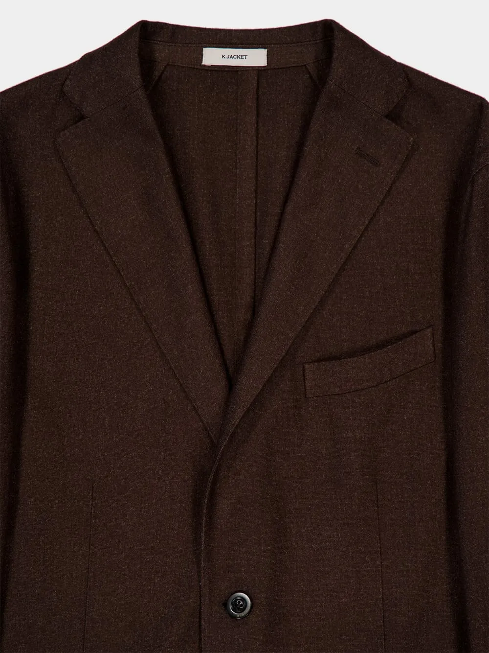 Dark Brown Single-Breasted Wool Jacket sold by Fashion Clinic product image thumbnail 4