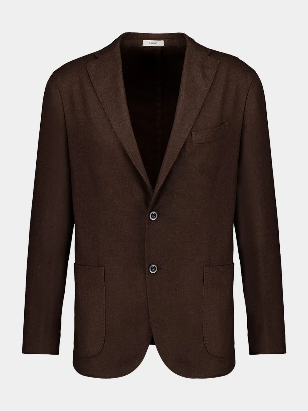 Dark Brown Single-Breasted Wool Jacket sold by Fashion Clinic product image thumbnail 2