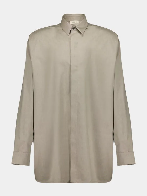 Khaki Green Oxford Vented Button-Up Shirt sold by Fashion Clinic