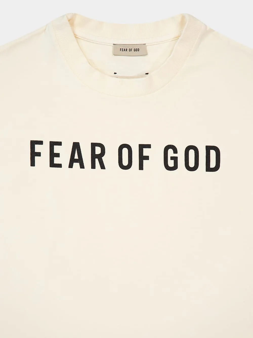 Cream Cotton Logo Print T-Shirt sold by Fashion Clinic product image thumbnail 3