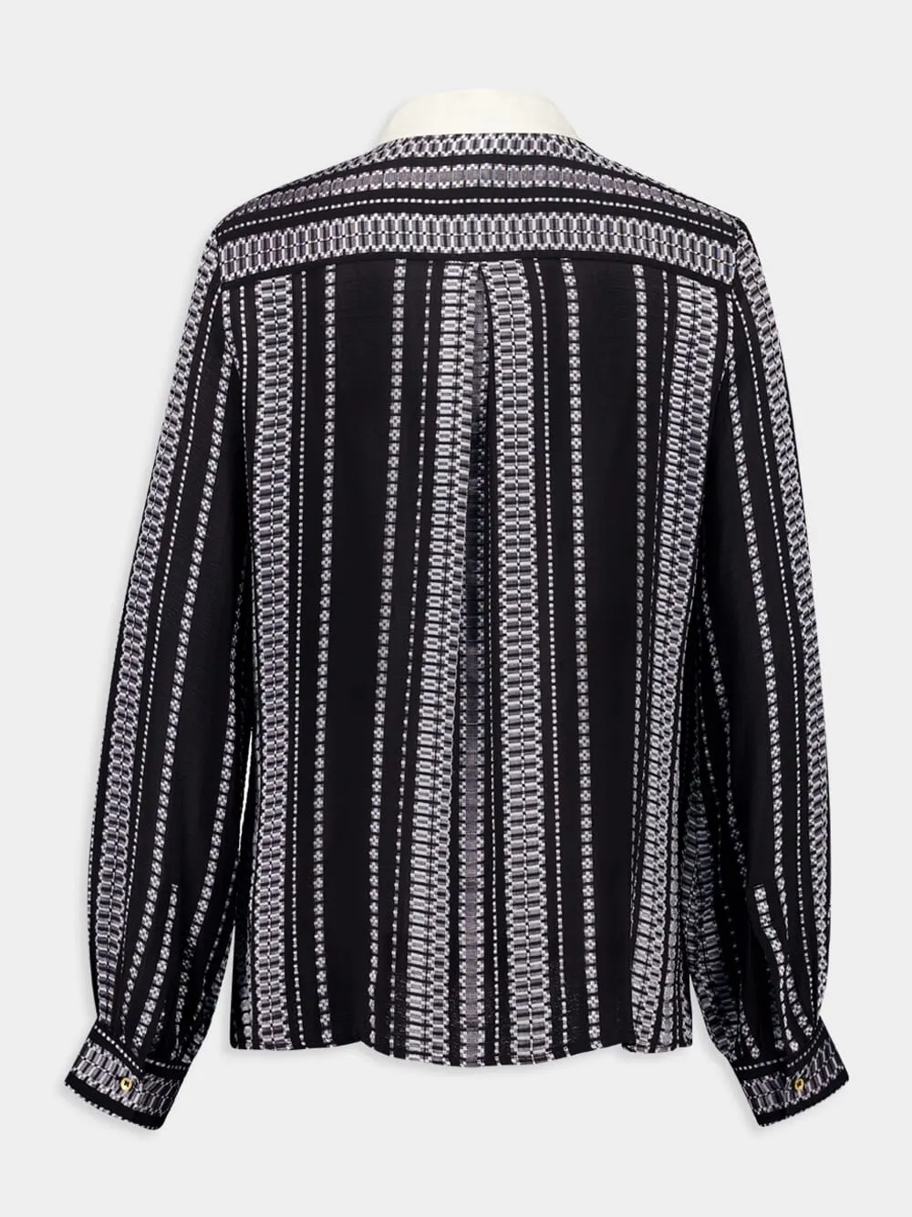 Black Hera Textured Silk Blouse sold by Fashion Clinic product image thumbnail 2