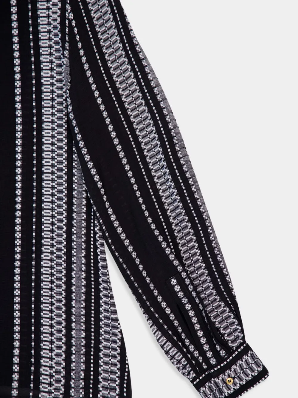 Black Hera Textured Silk Blouse sold by Fashion Clinic product image thumbnail 4