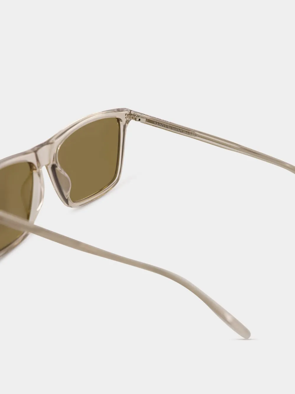 Beige YSL SI 668 Sunglasses in Recycled Acetate sold by Fashion Clinic product image thumbnail 4