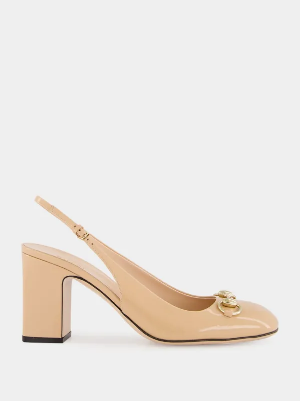 Rose Horsebit Slingback Heels sold by Fashion Clinic