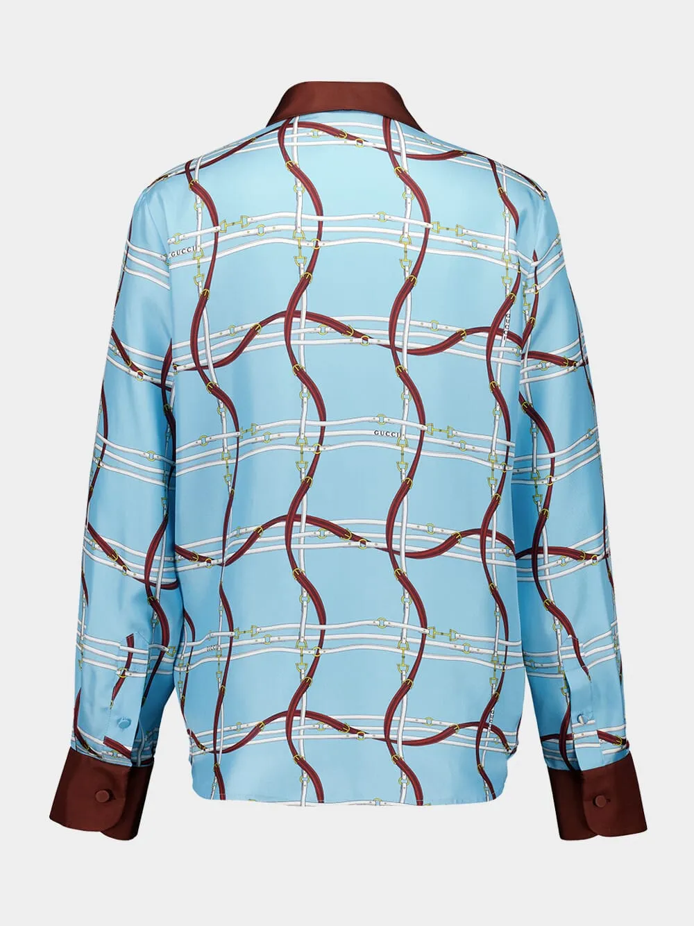 Blue Horsebit Silk Shirt sold by Fashion Clinic product image thumbnail 2