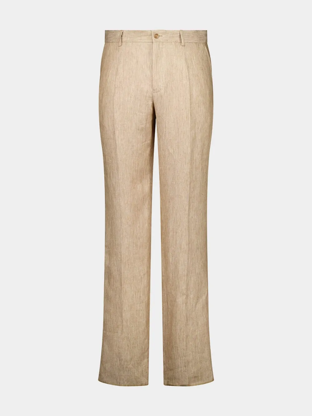Beige Classic Linen Pants sold by Fashion Clinic product image thumbnail 2