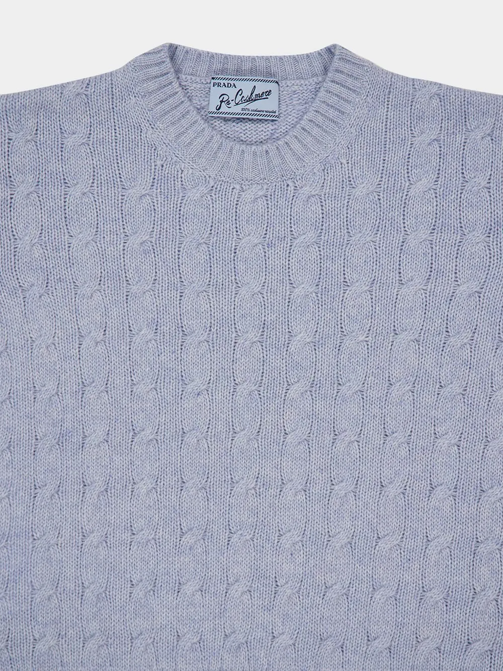 Sapphire Blue Cable-Knit Cashmere Sweater sold by Fashion Clinic product image thumbnail 3