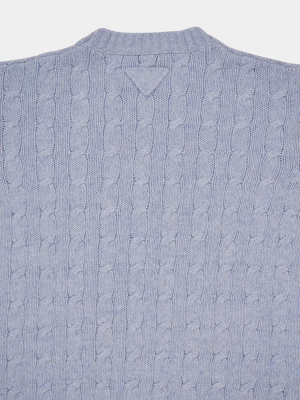 Sapphire Blue Cable-Knit Cashmere Sweater sold by Fashion Clinic product image thumbnail 4
