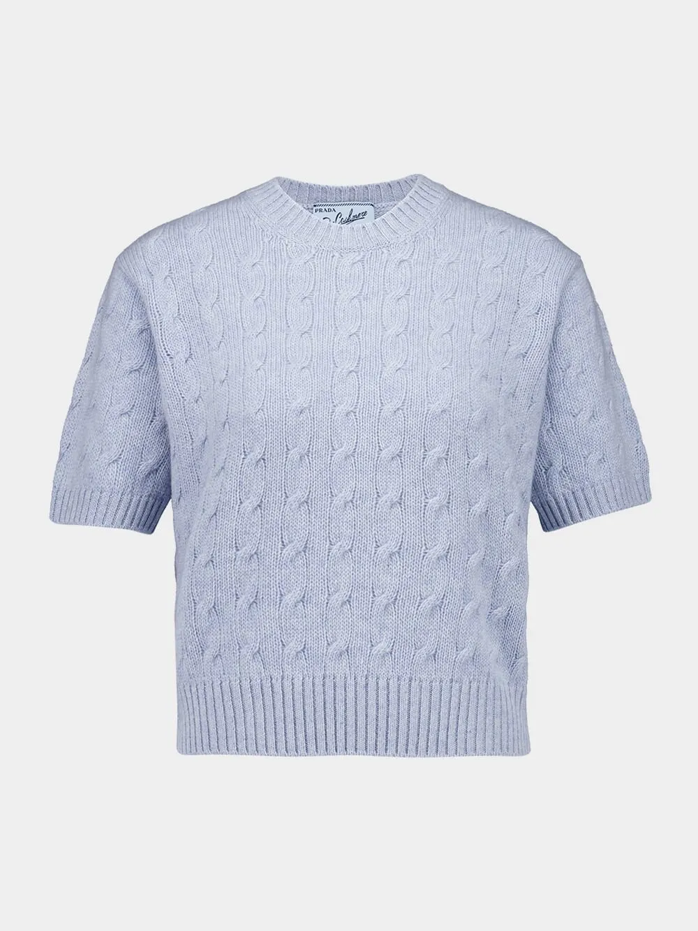 Sapphire Blue Cable-Knit Cashmere Sweater sold by Fashion Clinic