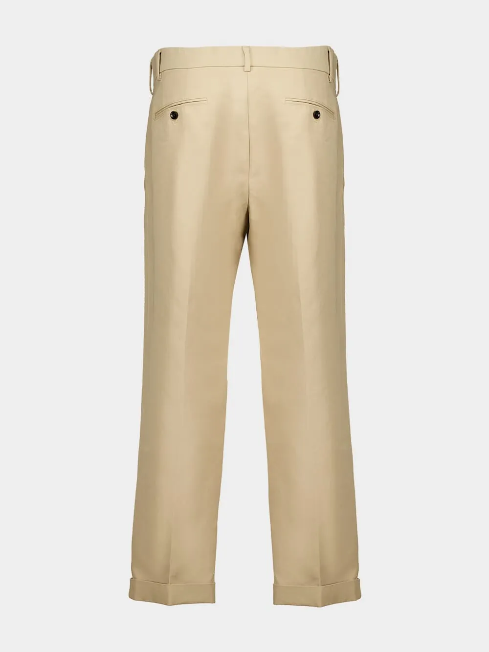 Beige Cotton Satin Semi-Sartorial Trousers sold by Fashion Clinic product image thumbnail 2