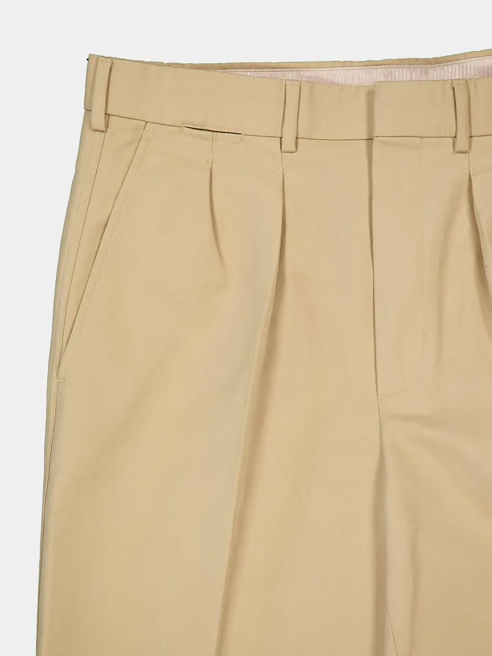 Beige Cotton Satin Semi-Sartorial Trousers sold by Fashion Clinic product image thumbnail 3