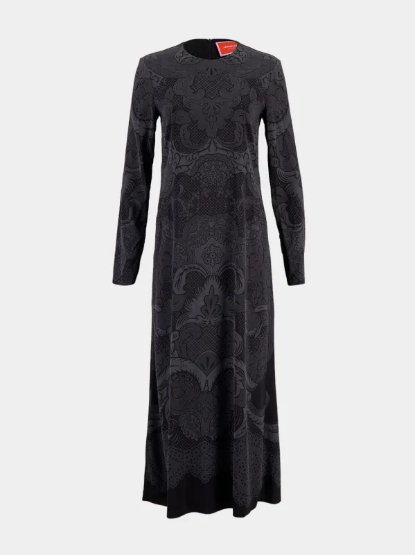Black Long-Sleeve Swing Dress sold by Fashion Clinic