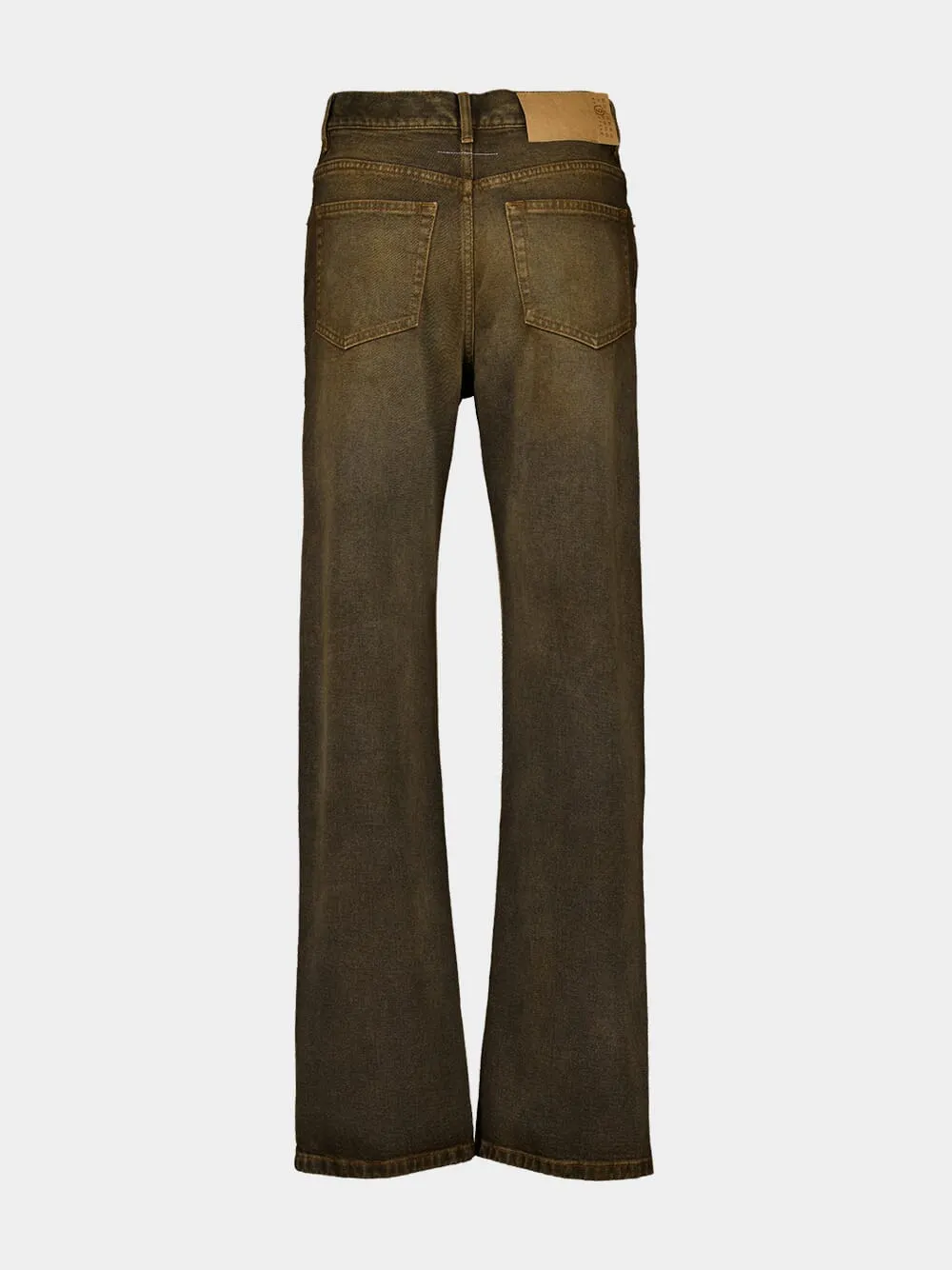Brown Distressed 5-Pocket Cotton Jeans sold by Fashion Clinic product image thumbnail 2
