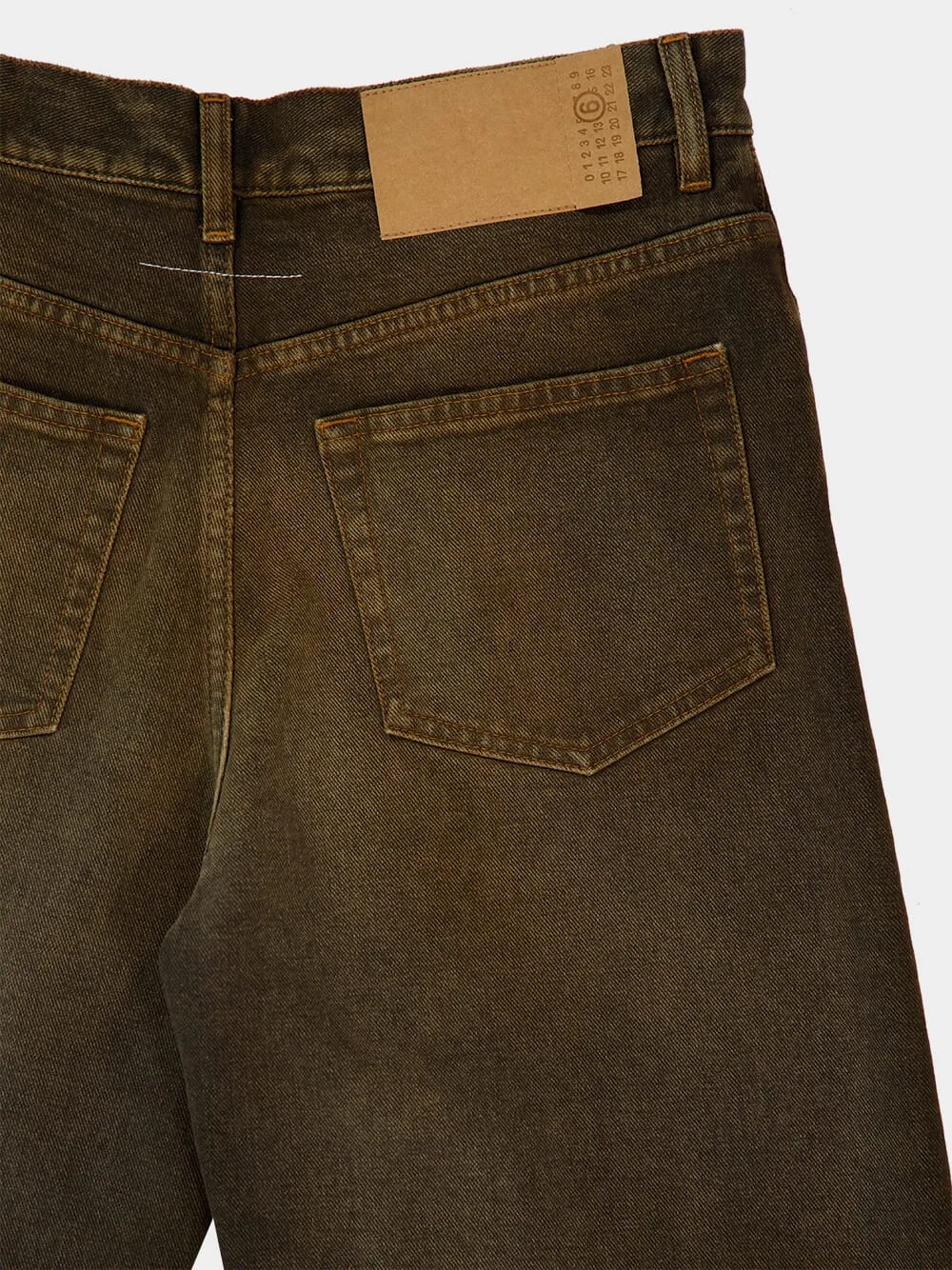 Brown Distressed 5-Pocket Cotton Jeans sold by Fashion Clinic product image thumbnail 4