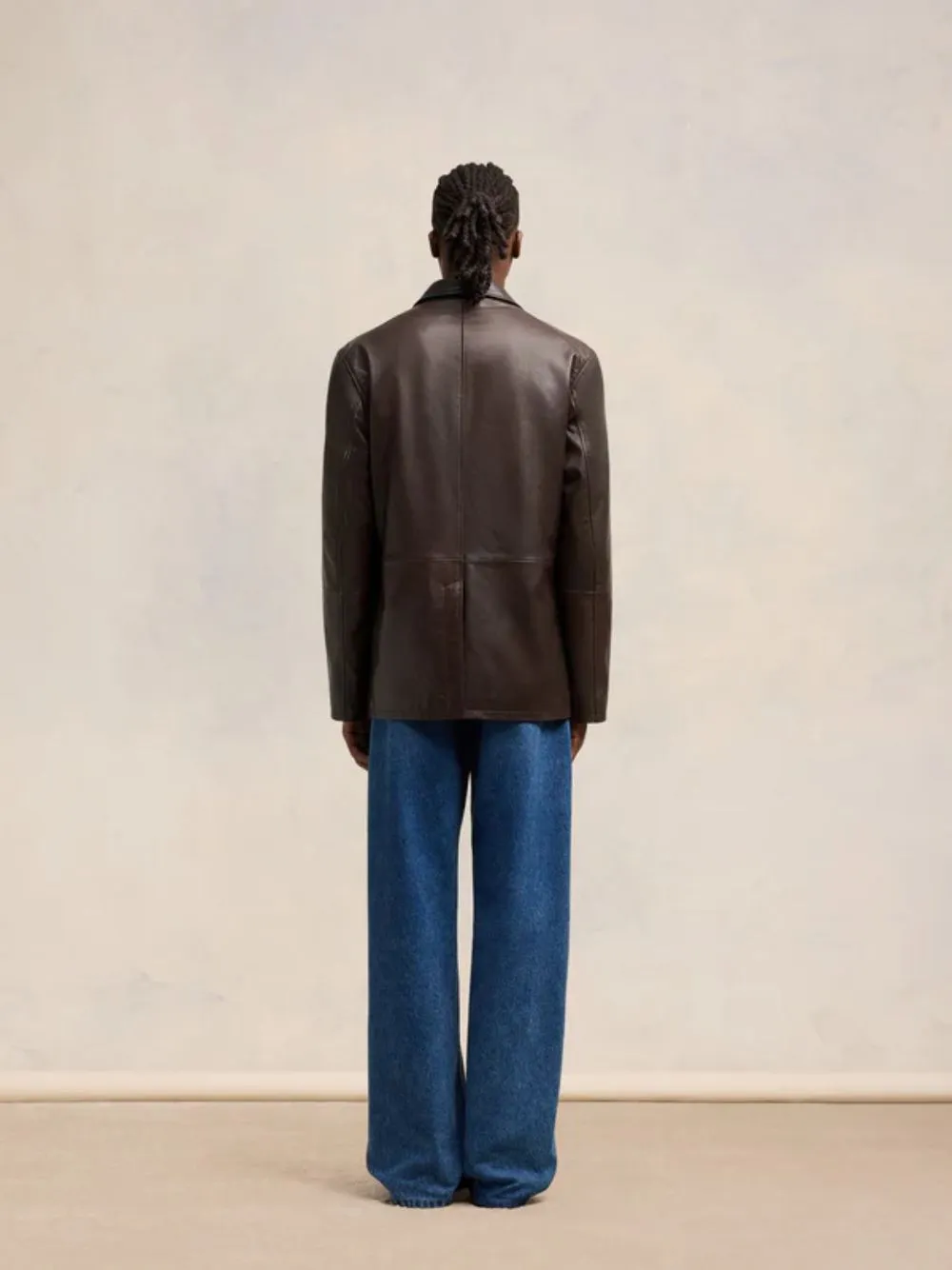 Dark Coffee Leather Blazer sold by Fashion Clinic product image thumbnail 3