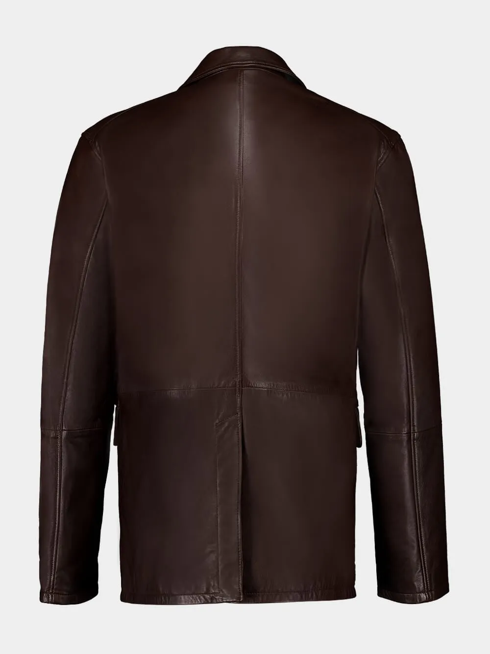 Dark Coffee Leather Blazer sold by Fashion Clinic product image thumbnail 4