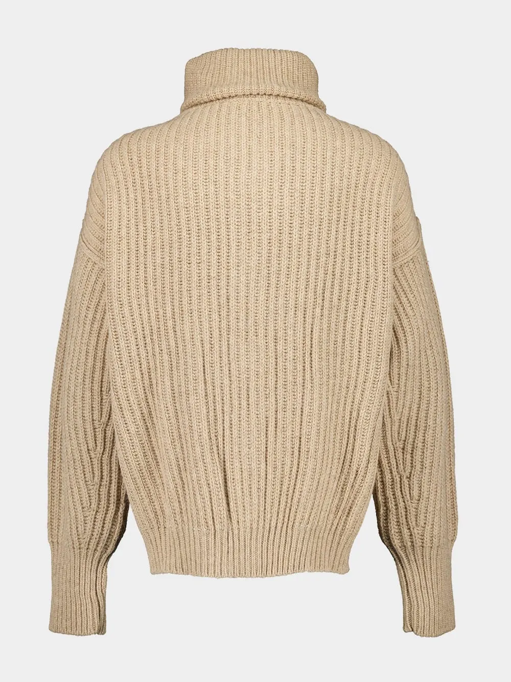 Beige Zipped Alpaca Wool Cardigan sold by Fashion Clinic product image thumbnail 2