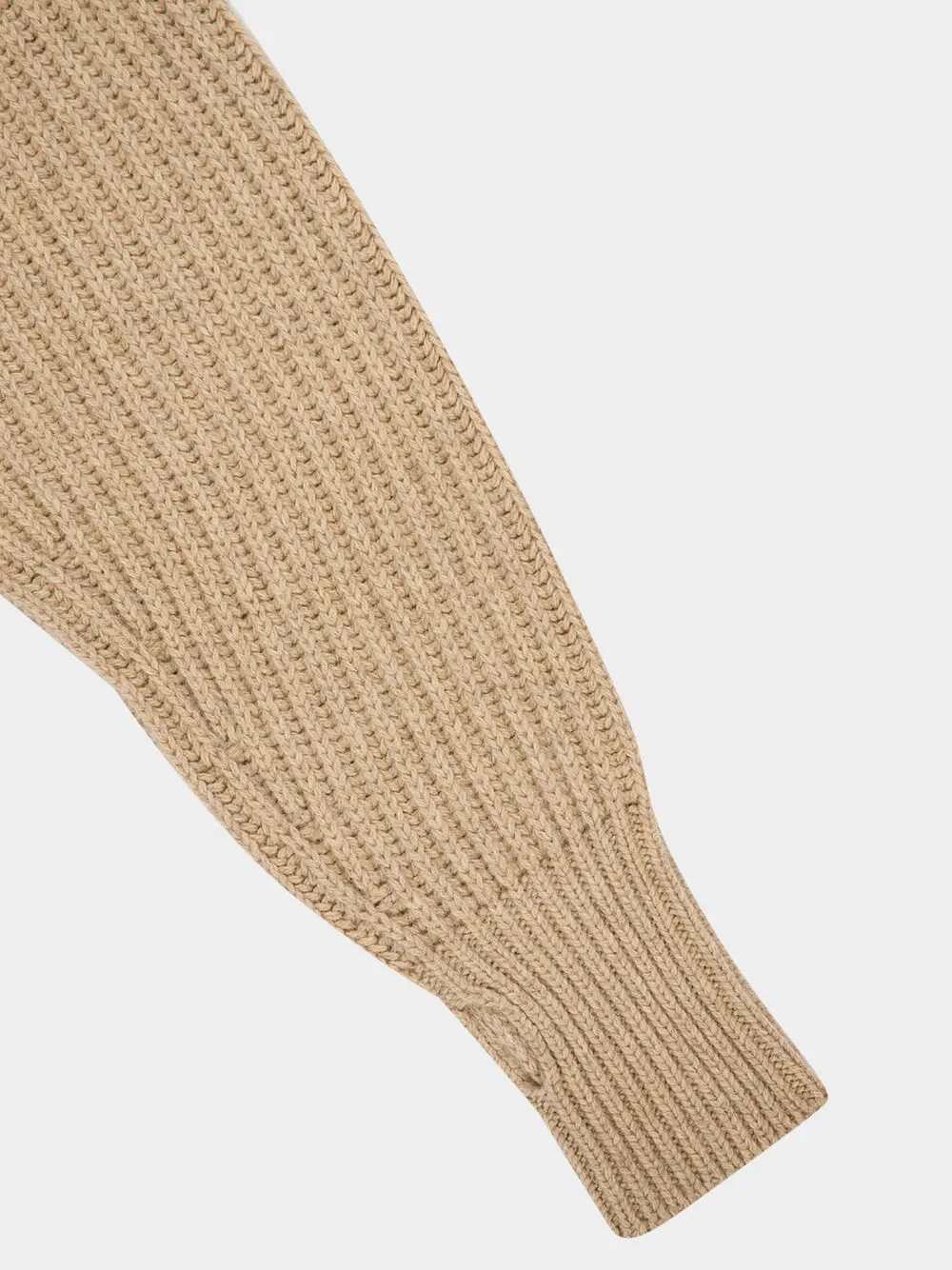 Beige Zipped Alpaca Wool Cardigan sold by Fashion Clinic product image thumbnail 4