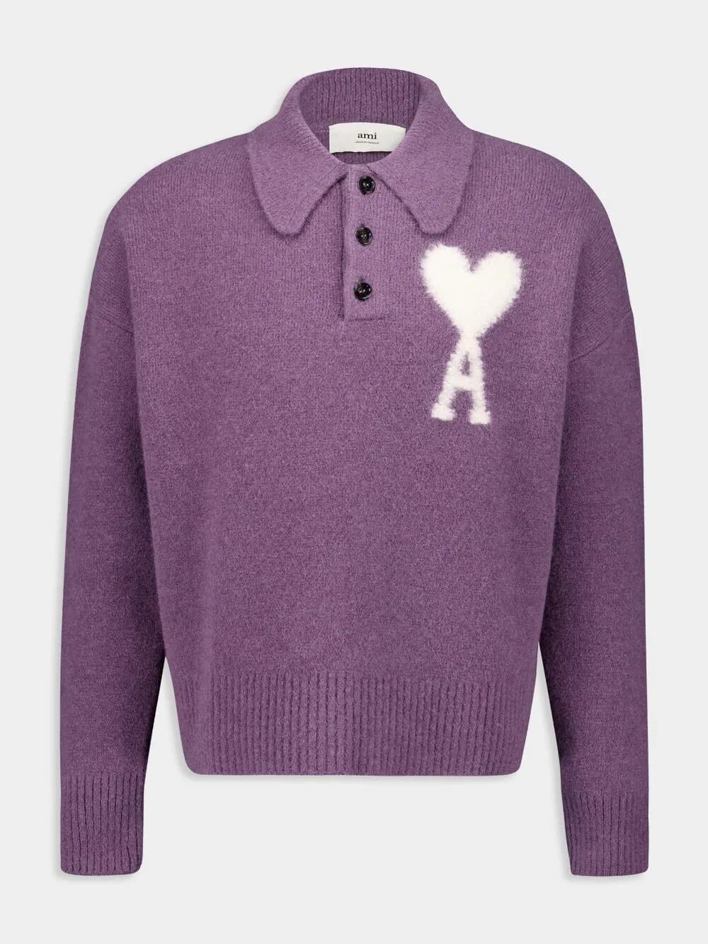 Lilac Alpaca Knit Polo Jumper sold by Fashion Clinic