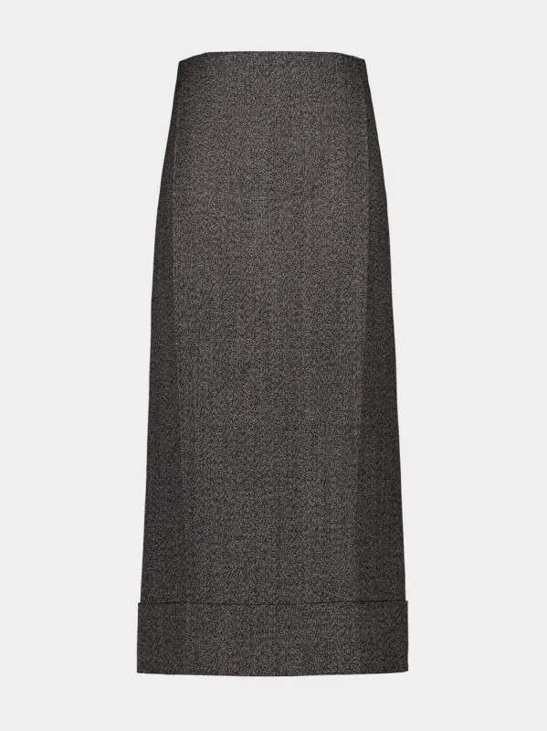 Black Mouliné Maxi Skirt sold by Fashion Clinic