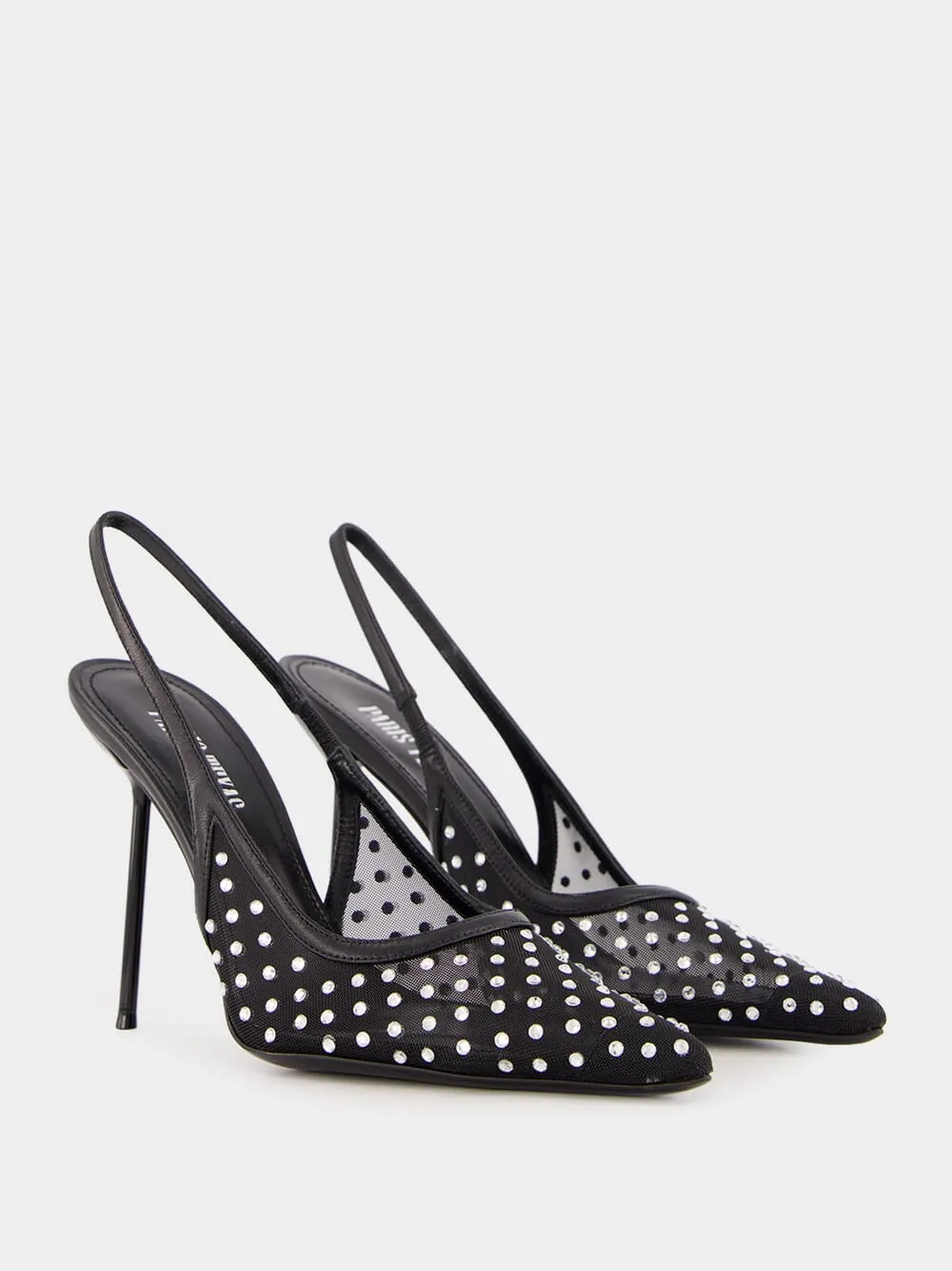 Black Lidia Crystal Slingback sold by Fashion Clinic product image thumbnail 4