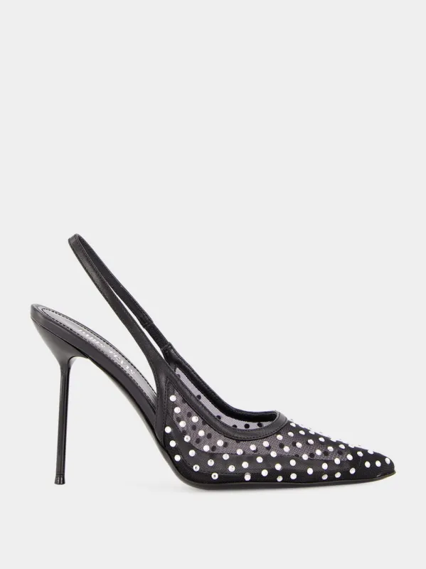 Black Lidia Crystal Slingback sold by Fashion Clinic