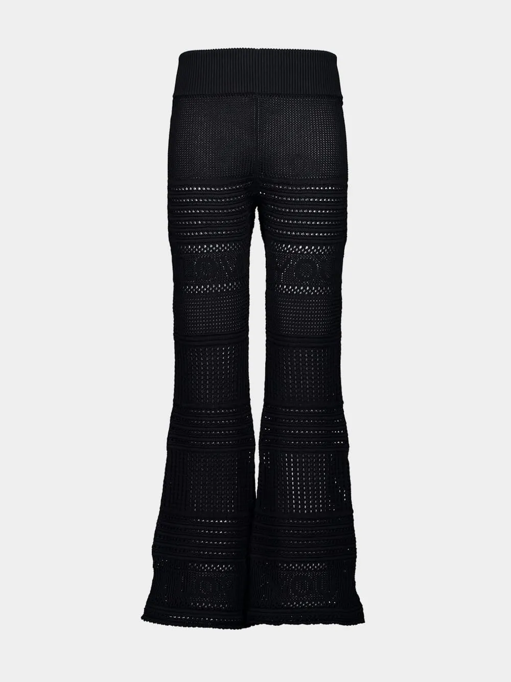Black Knit Flared Trousers sold by Fashion Clinic