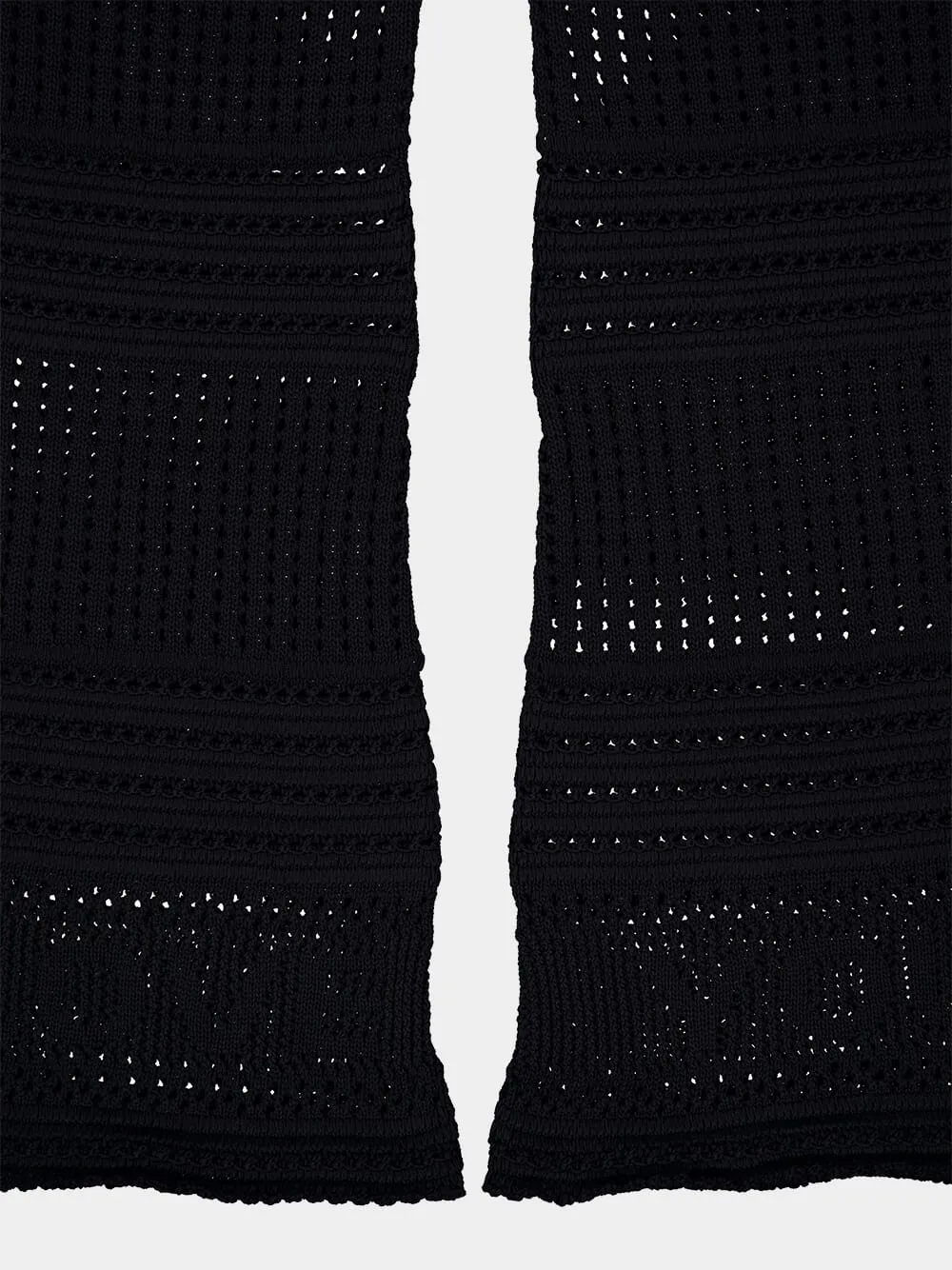 Black Knit Flared Trousers sold by Fashion Clinic product image thumbnail 4