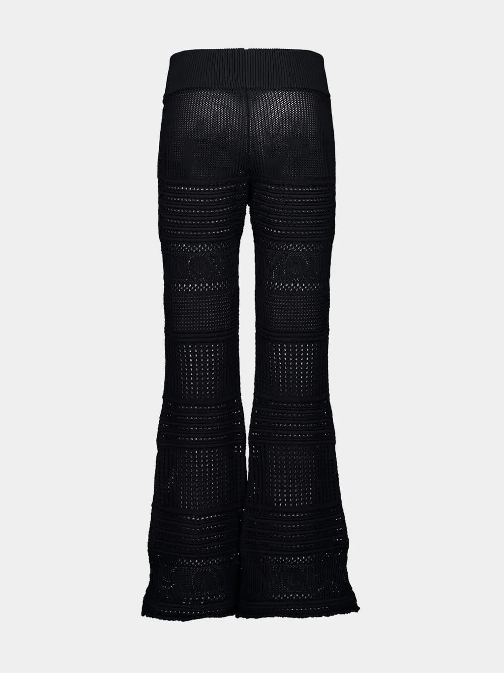 Black Knit Flared Trousers sold by Fashion Clinic product image thumbnail 2