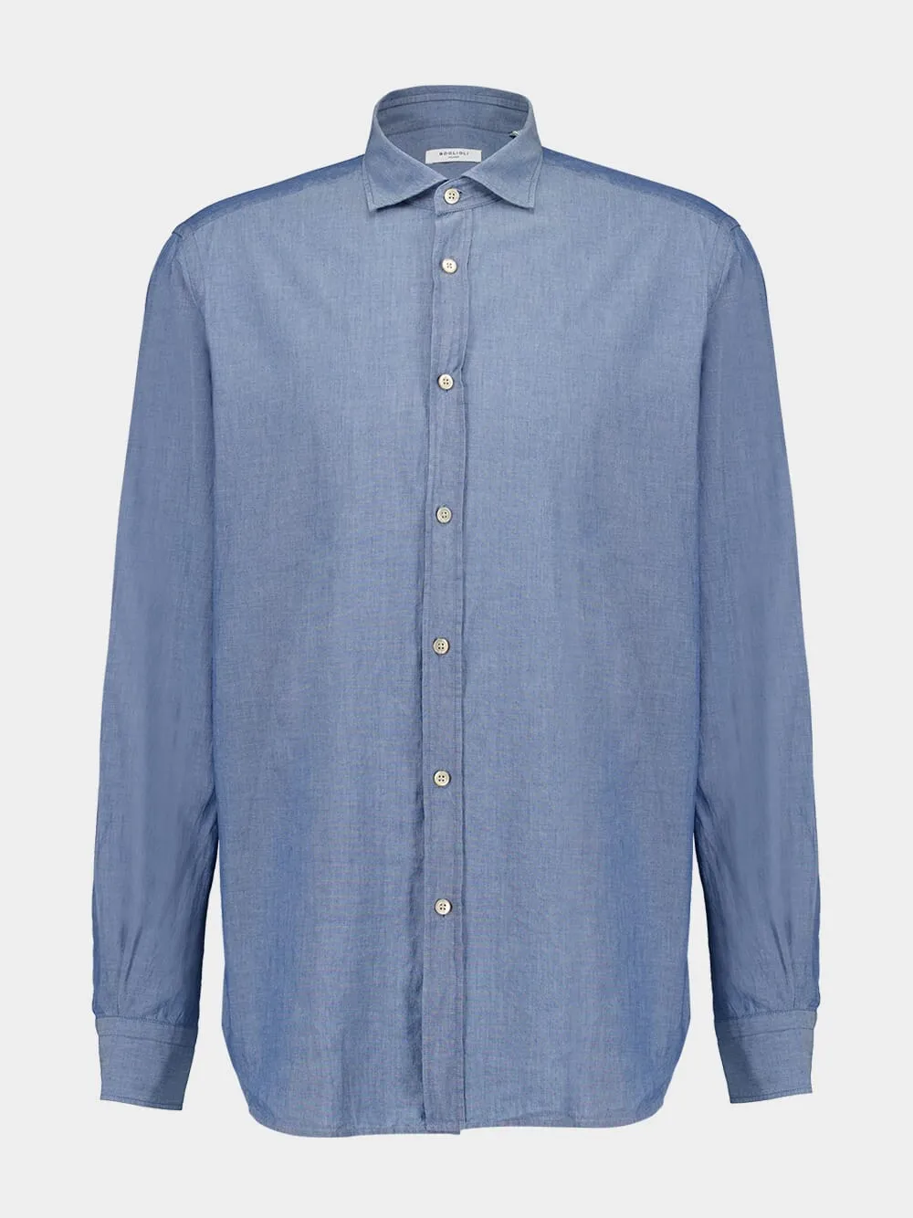 Blue Slub Cotton Shirt sold by Fashion Clinic