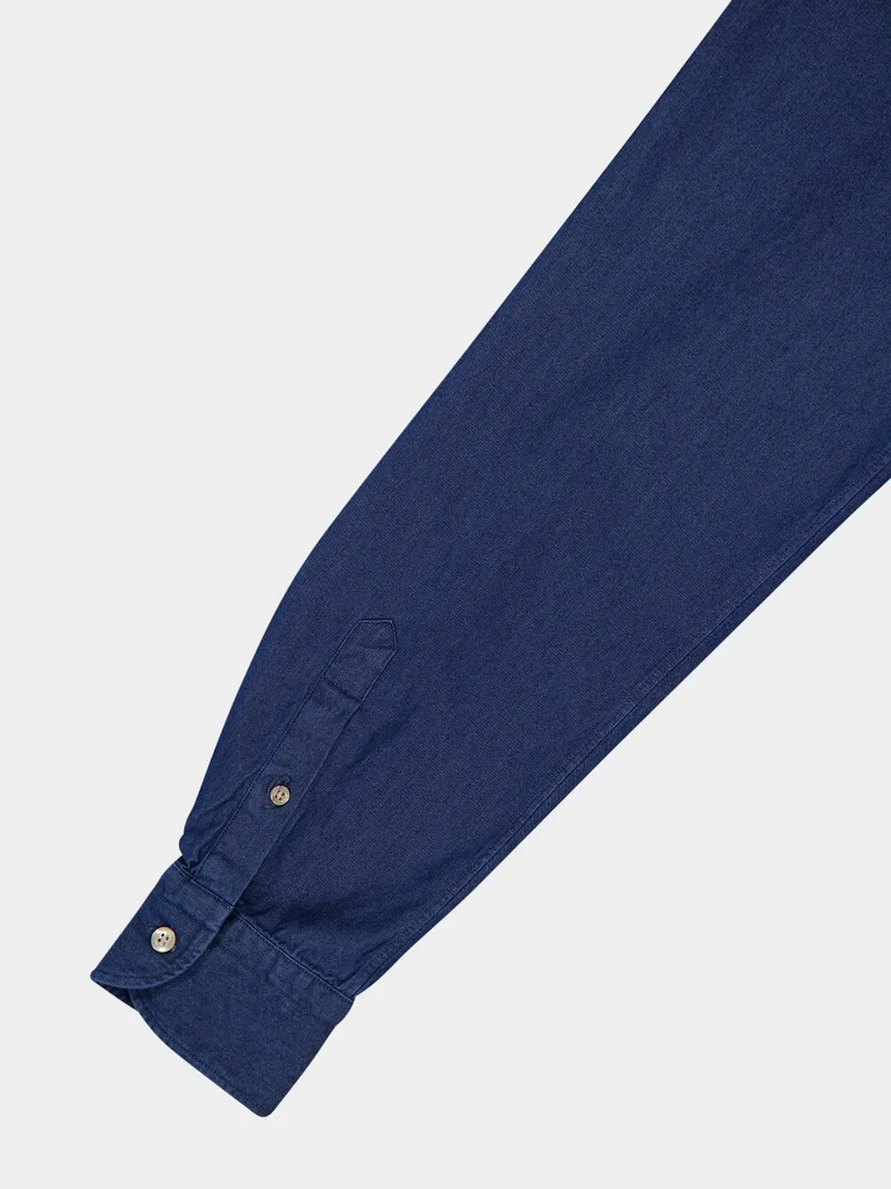 Blue Cotton Button-Up Shirt sold by Fashion Clinic product image thumbnail 4