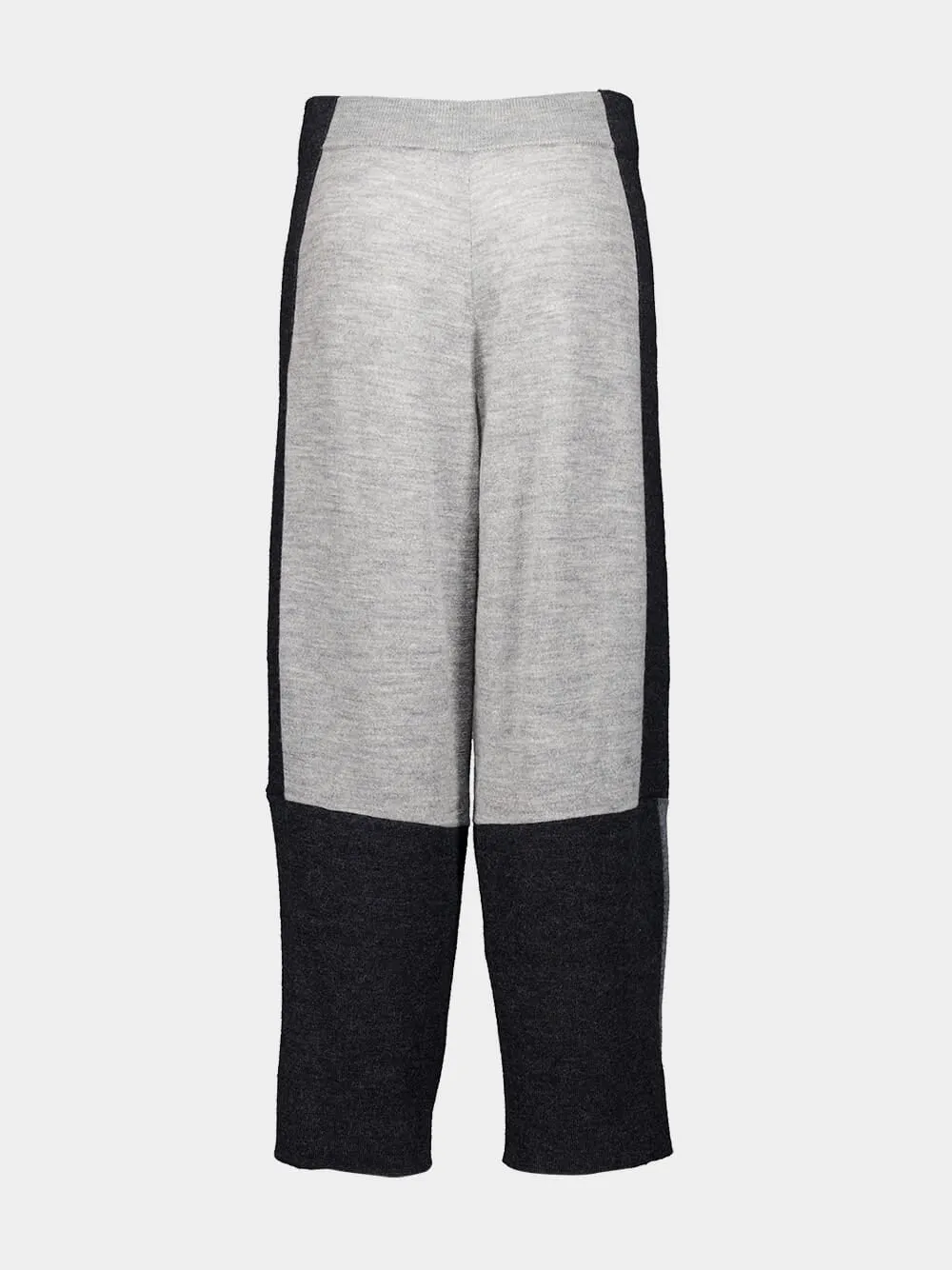 Grey Colour-Blocked Knit Trousers sold by Fashion Clinic product image thumbnail 2