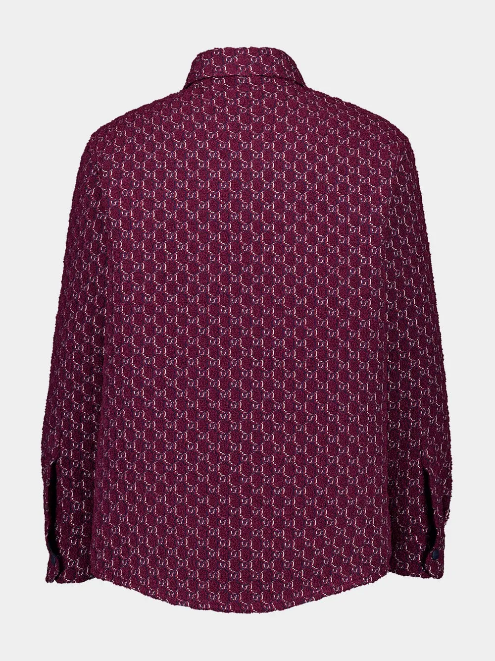 Burgundy Wool Jacquard Shirt with GG Shadow sold by Fashion Clinic product image thumbnail 2