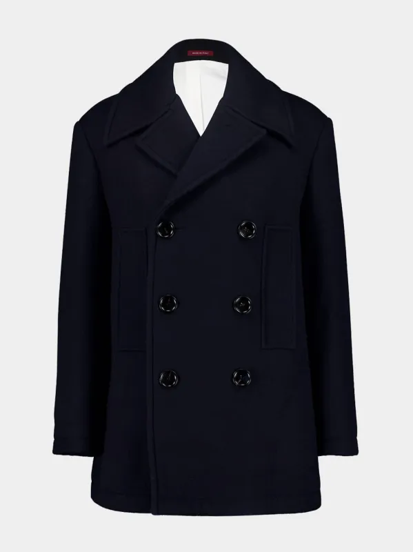 Navy Blue Wool Coat sold by Fashion Clinic